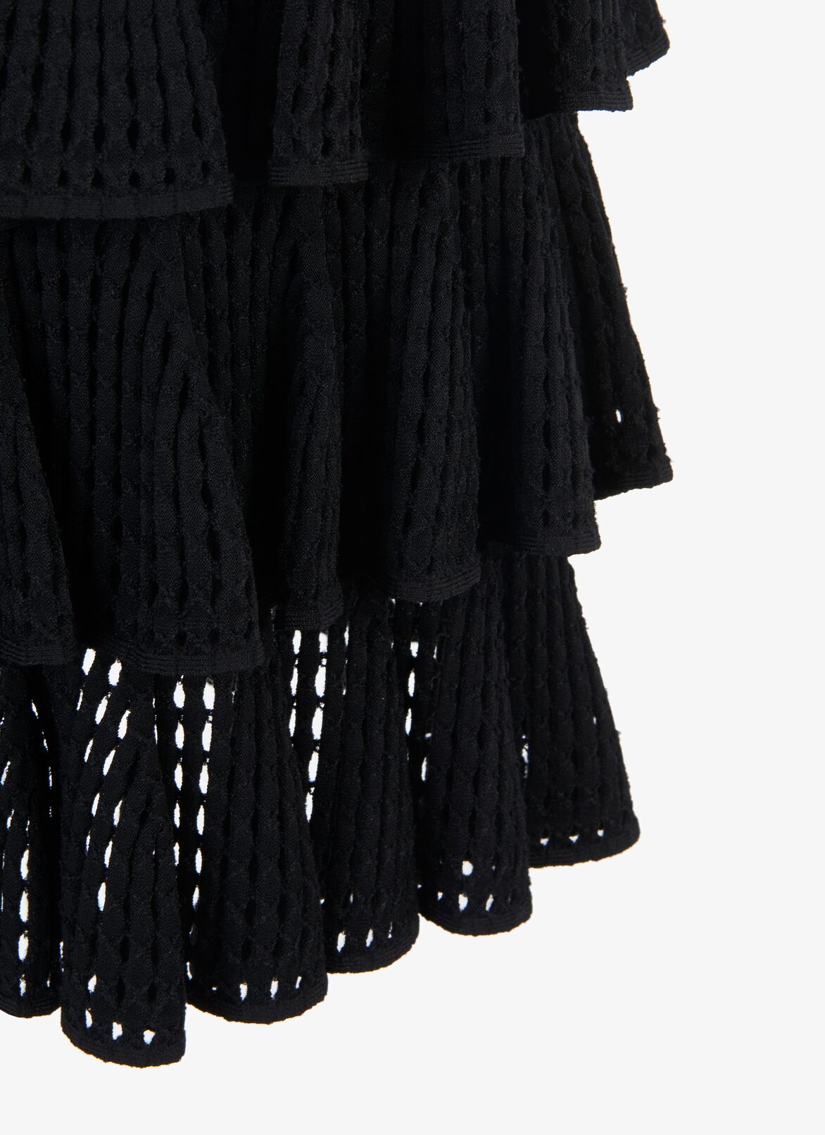 Short Tiered Skirt ALAÏA BLACK SHORT TIERED SKIRT
